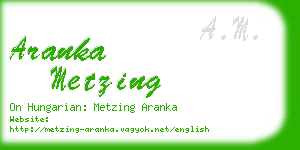 aranka metzing business card